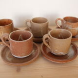 Set of 5 sandstone cups