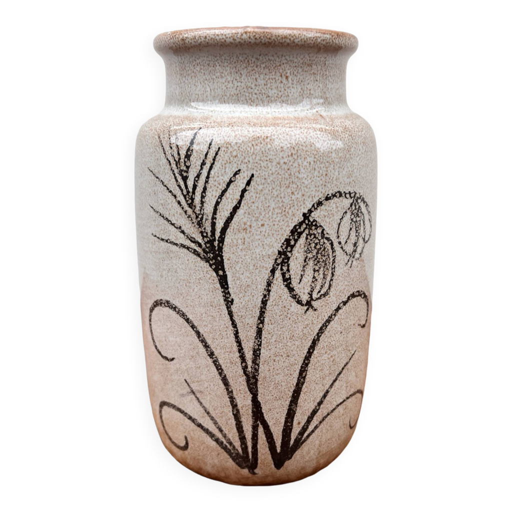 Vase Tourbillon En Verre Rose Scheurich Allemagne – Diamètre 6,75, Hauteur 5