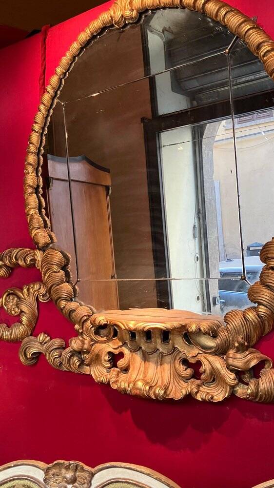 19th Century Florentine Eclectic Gilt Wood Mirror with Cinematic Provenance