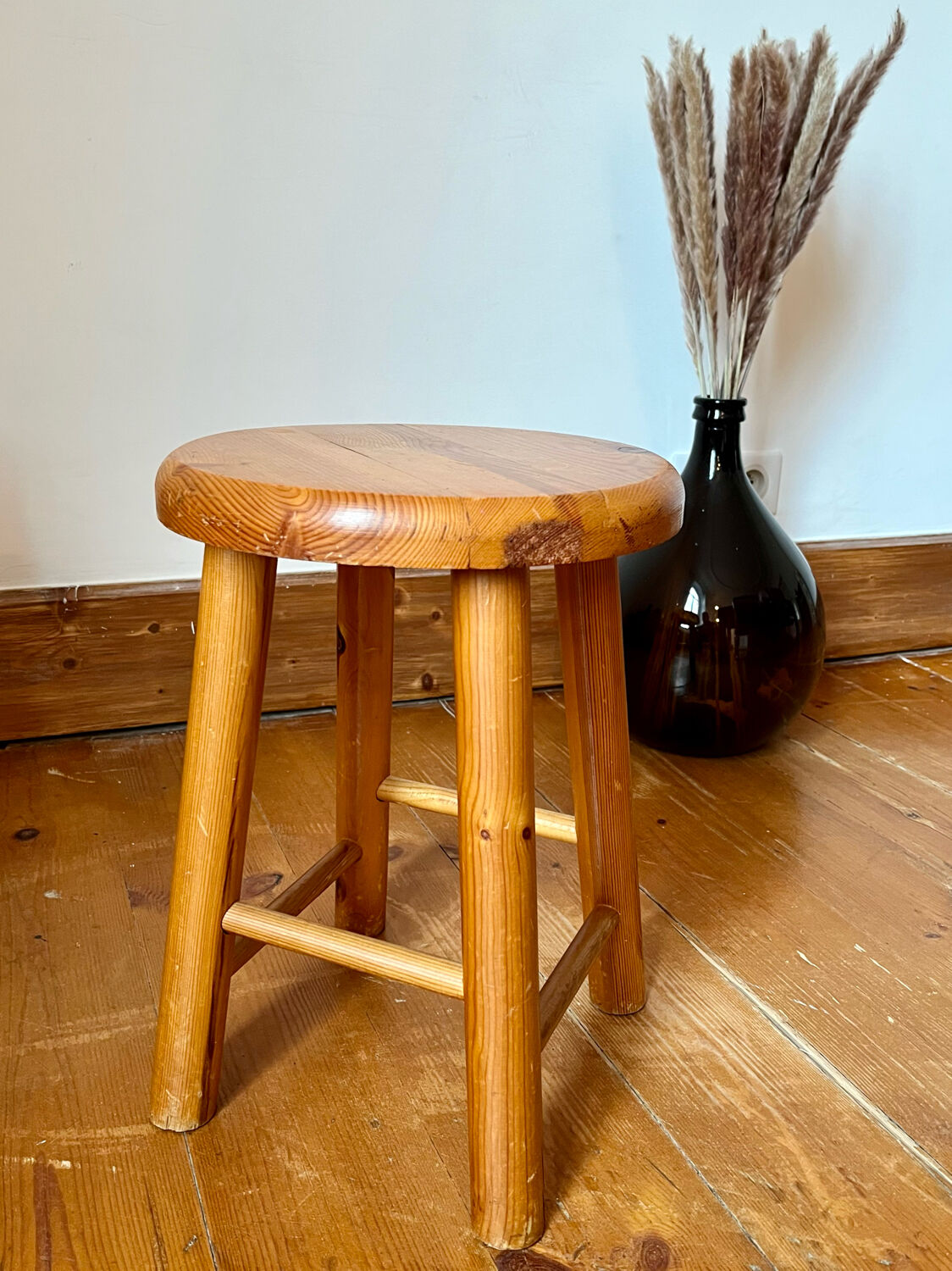 Vintage pine stool