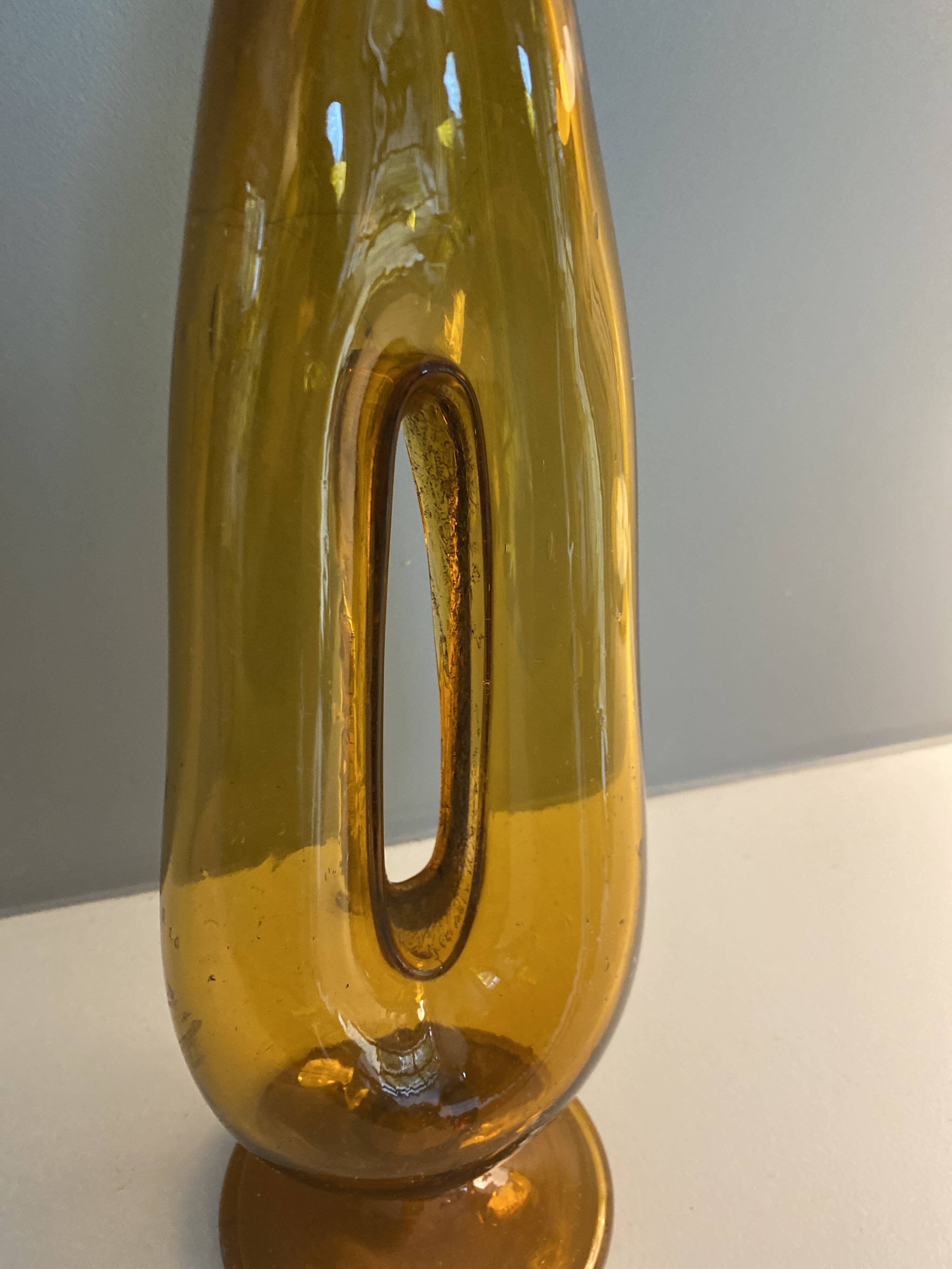 Brutalist glass vase from the 50s
