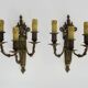Magnificent Pair of Bronze Sconces with Louis XV Style Fire Pots. 1930s