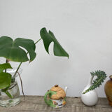 Homemade English teapot in glazed porcelain and Staffordshire biscuit - Christopher Wren cottages slip