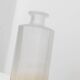 Vintage milky glass vase with yellow base, twelve-faced silhouette, Italian Bormioli, 1980s