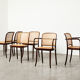 Josef Hoffmann set of 6 Prague Dining Chairs for Drevounia Czechoslovakia 1970s