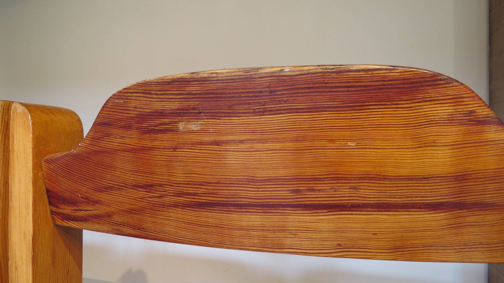 Brutalist pine chairs x 3