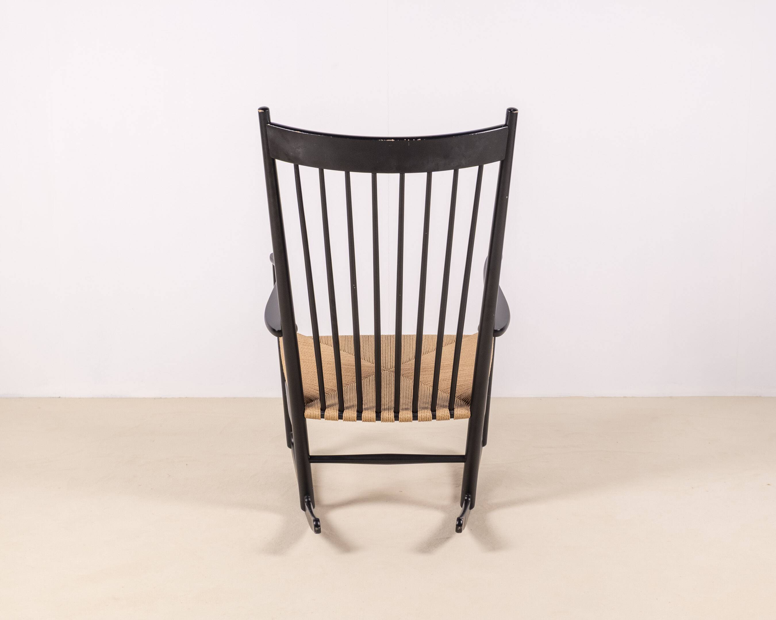 Hans J. Wegner J16 Black Rocking Chair, 1969 FDB