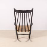 Hans J. Wegner J16 Black Rocking Chair, 1969 FDB