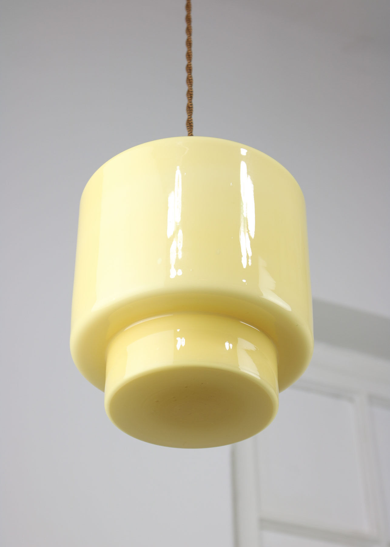 Vintage Mid-century Glass Pendant Lamp