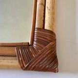 Mirror in rattan and bamboo 56X34