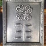 Pair of embossed flower paintings