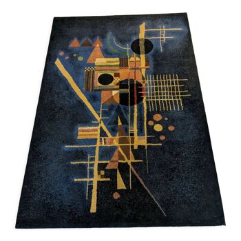 Tapis postmoderne années 80 motif Kandinsky