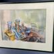 Tableau aquarelle Nature Morte aux verres signée Guy Barbier