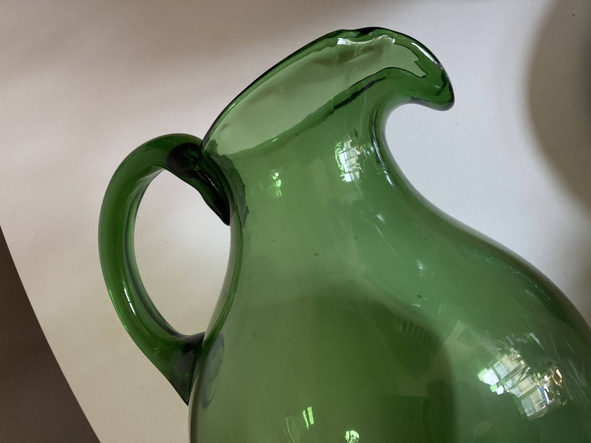 XXL glass vase pitcher from Empoli, blown, H40cm