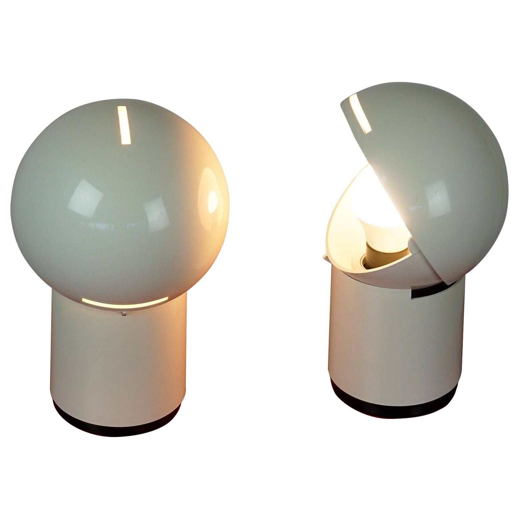 White Italian "Space Age Asteroidi" Table Lamps by Siberin Caronno