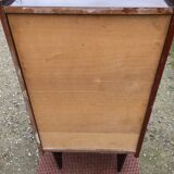 Vintage rag chest of drawers in varnished mahogany