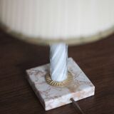 Pair of vintage lamps, bedside lamps, glass and marble lamp bases