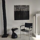 Sofa end in solid wood monoxyl organic shape black color