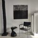 Sofa end in solid wood monoxyl organic shape black color