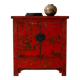 Antique Chinese Red Lacquer Cabinet with Hand-Painted Decorations