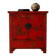 Antique Chinese Red Lacquer Cabinet with Hand-Painted Decorations