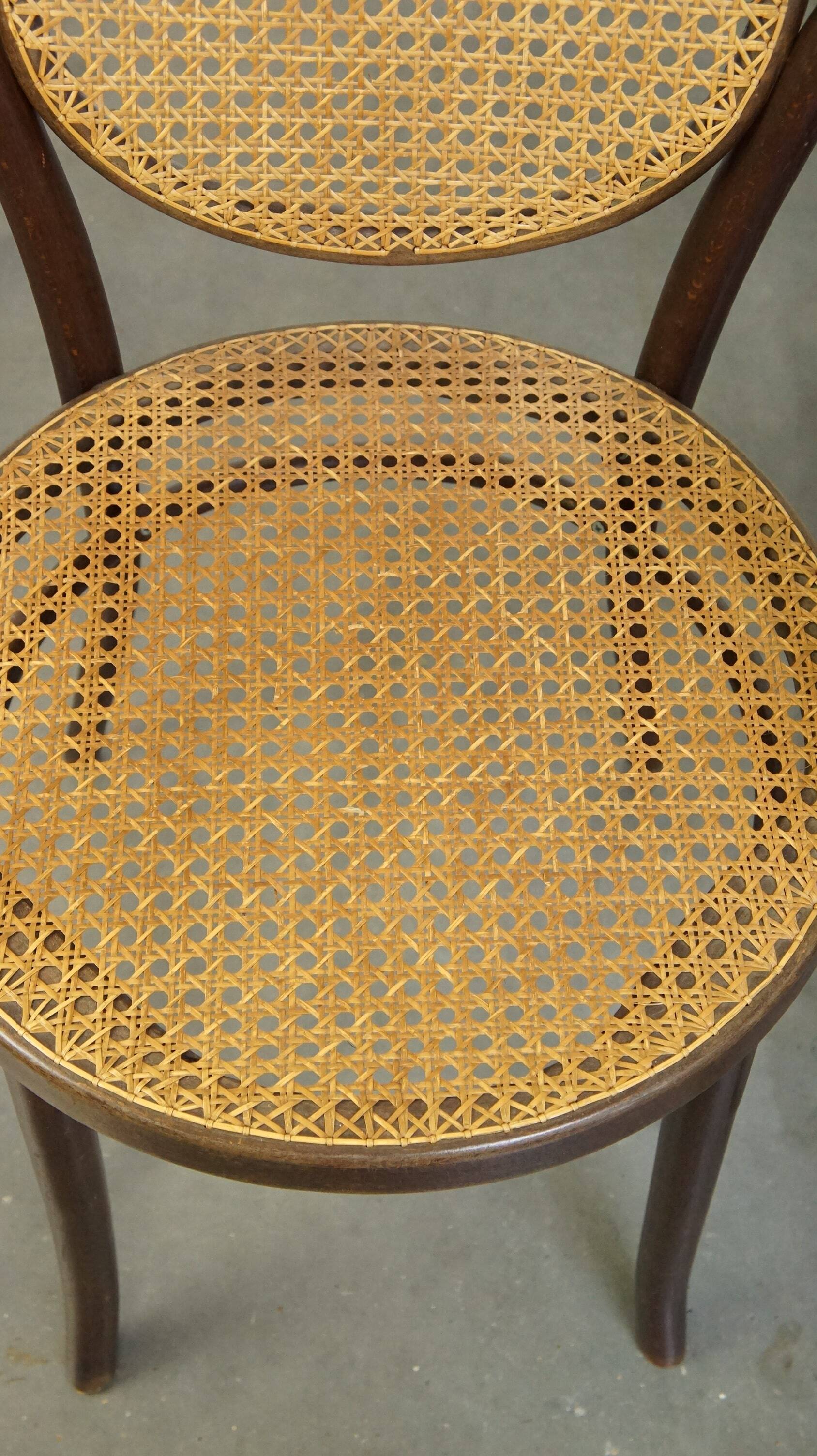 Very elegant, characterful, and graceful set of 4 Art Nouveau design bistro chairs