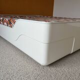 Double bed Series Ozoo, designed by Marc Berthier, white fibreglass, 70s.