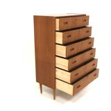 Scandinavian "tallboy" chest of drawers in teak, Sweden, 1950