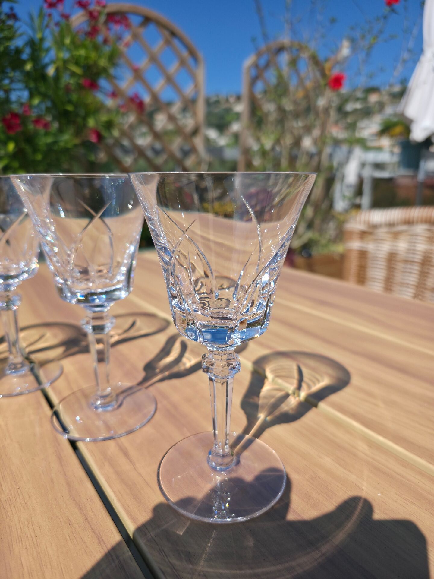 6 water and wine glasses in Sèvres crystal, Niagara model.