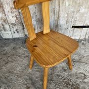 Vintage Brutalist Wooden Bistro Chair #E036