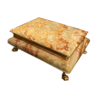 Onyx agate box on claw feet