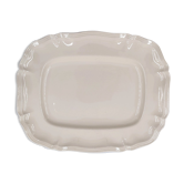 Rectangular dish with edged edge in Sarreguemines earthenware model Ivory