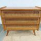 compass leg commode, wicker, vintage
