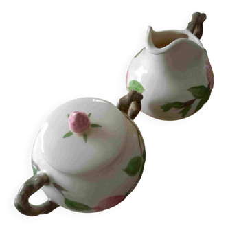 English Tableware Franciscan Desert Rose Creamer and Sugar Bowl with Lid