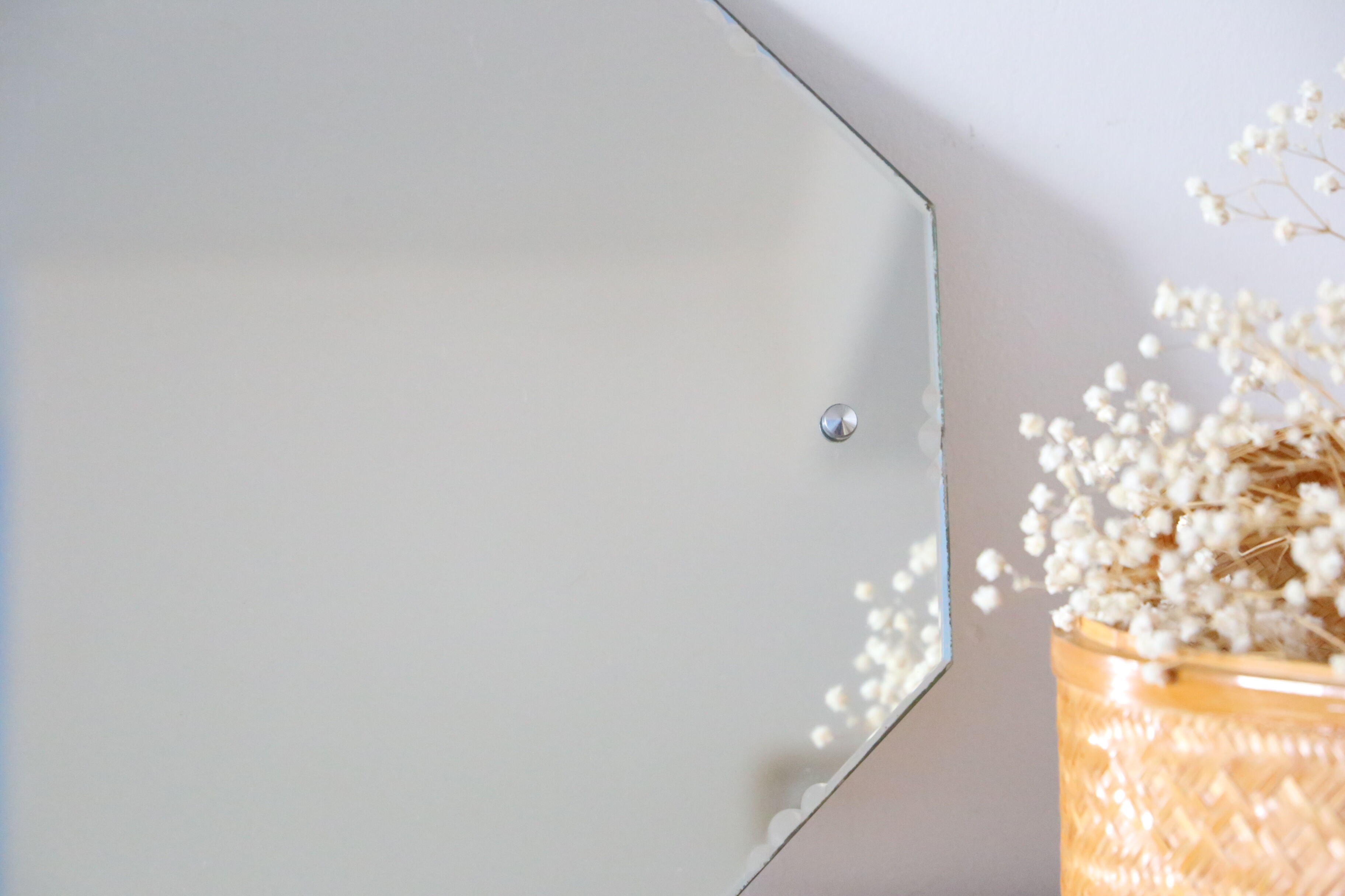 Octagonal bevelled wall mirror