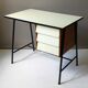 vintage desk tray & drawers formica yellow serin