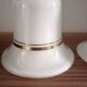 Pair of white opaline and ceramic wall lights