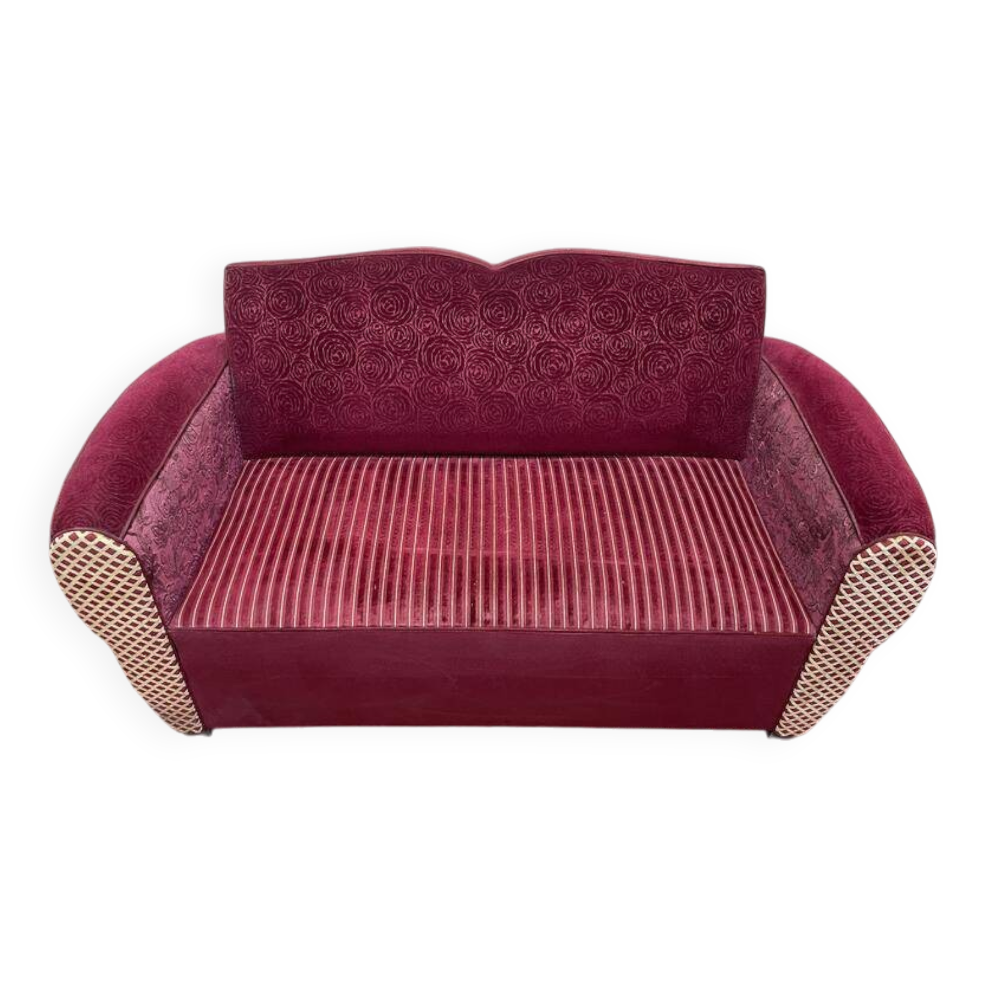 Art Deco club sofa that converts into a bed