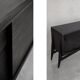 Vintage Mid-Century Scandinavian Modern Dark Oak Sideboard & Wooden Handles