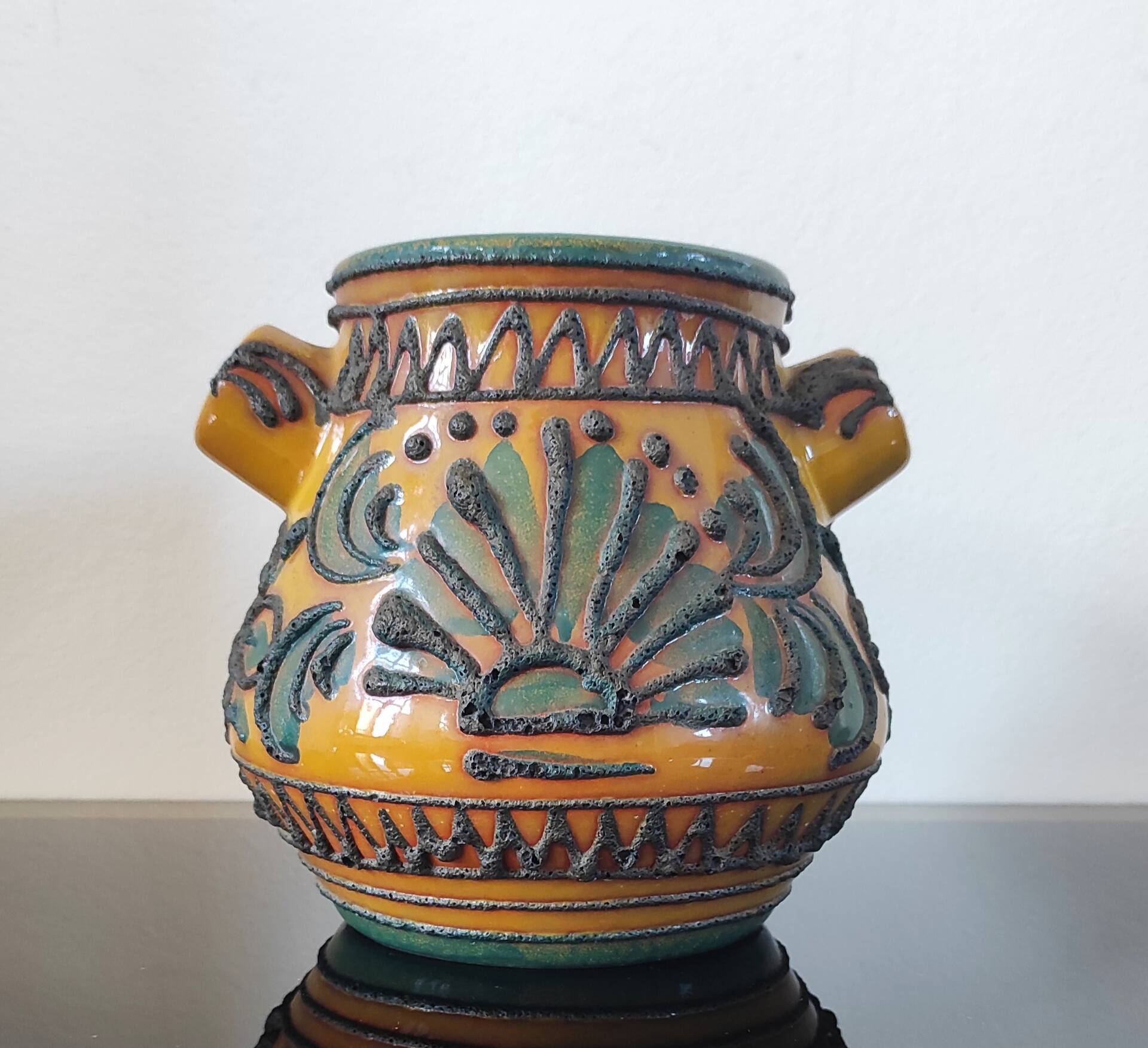 Vintage glazed ceramic vase