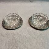 Crystal and silver-plated salt and pepper set