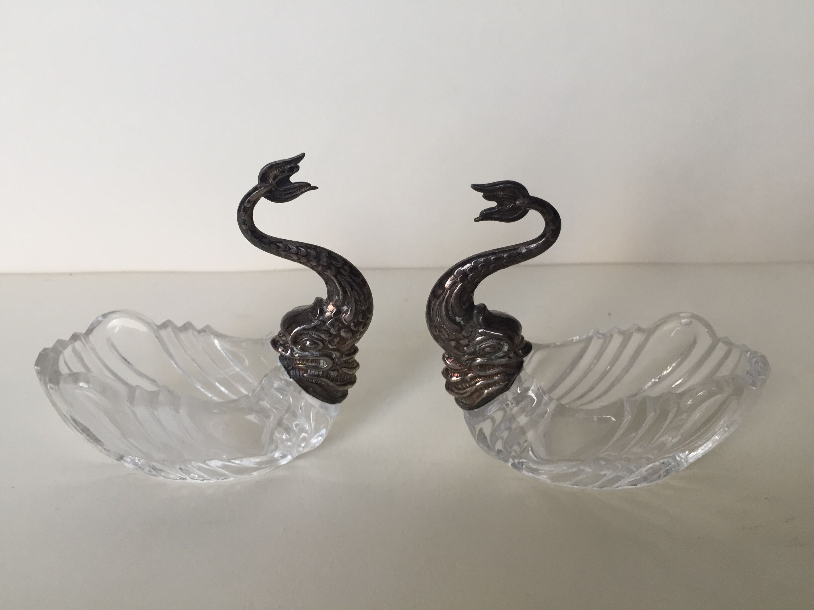 Crystal salts with silver frame