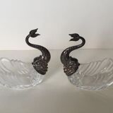 Crystal salts with silver frame