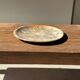 Petrified wood catchall, circular dish or plate in light beige D25 -3