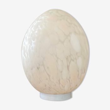 Uovo lamp in Clichy glass and white metal by Ben Swildens 1970s