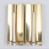 Vintage Modernist Brass Wall Candle holder  Sconce  height 30 cm designed By Lars Norinder
