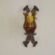 Pair of Hand Forged Wrought Iron Medieval Style Wall Lights with Amber Shades 42