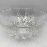 Crystal bowl rounded shape with pattern of carved stars - 23 cm
