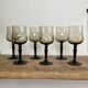6 small luminarc smoked stemmed glasses