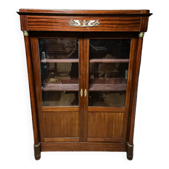 Empire Showcase Bookcase, 20th Century, Mahogany Wood